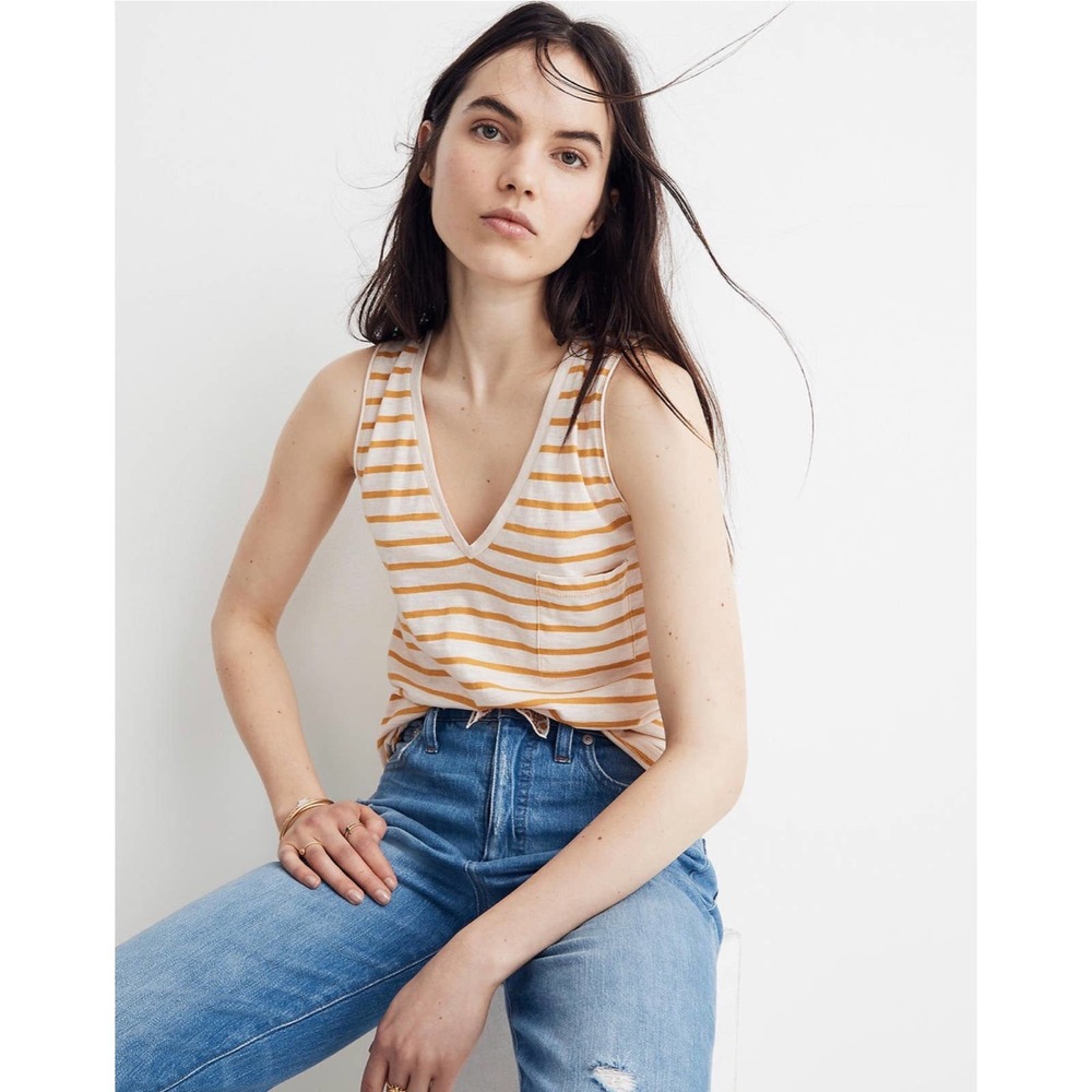 NWT Madewell Whisper V-Neck Pocket Tank